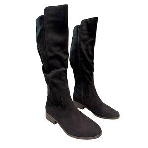 Style & Co Black Faux Suede Black Tall Knee Boot Size 7 M Carmaneef